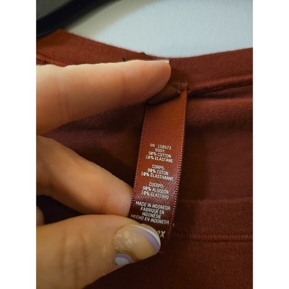 Skims Brown Crew Neck Relaxed Fit Long Sleeve Casual Top Womans Plus Size 2X - Picture 5 of 5